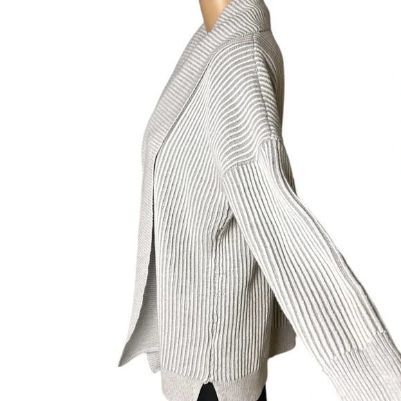 TAHARI grey open front cardigan,M. chunky knit , cottagecore,cabincore,office - Picture 5 of 14